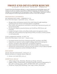 Here are some web designer and developer resume samples, examples, and templates. Front End Developer Resume Sample Writing Tips