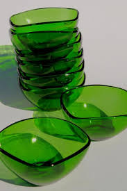 Forest Green Glass Bowls