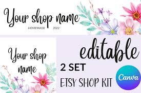 2 set etsy banner template graphic by