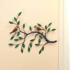 Metal Wall Art Tree Branch Leaves Birds