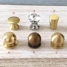 Brass Jewelry Box Knobs Small Crystal