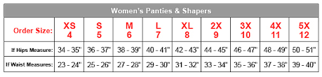 42 Right Womens Briefs Size Chart