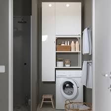Apr 02, 2019 · a washer and a dryer on top of each other could be placed in a tall kitchen cabinet. Enhet Storage Combination For Laundry White High Gloss White Ikea