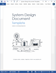 System Design Document Templates Ms Word Excel Templates Forms