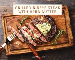 pan seared ribeye steak with herb