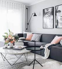 umple dark grey sofa living room