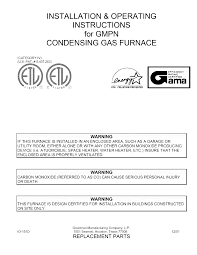 Goodman Gmpn040 3 User Manual Gas Furnace Manuals And Guides