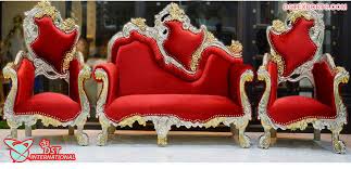 Luxurious Silver Red Wedding Sofa