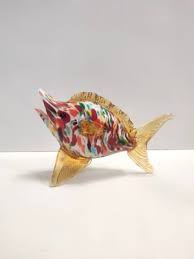 Vintage Multicolored Murano Glass Fish