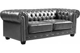 Chesterfield Grey Leather Antique 3