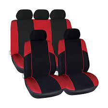 Arizona Seat Cover Set W Zips Black Red