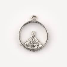 glastonbury tor in circle pendant