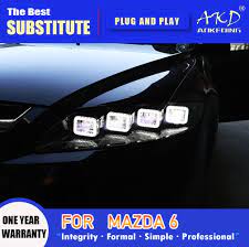 Lampa czołowa AKD do Mazda 6 LED reflektor 2004 2012 reflektory Mazda6 DRL  kierunkowskazy światła drogowe Angel Eye soczewki projektora|Zest. mont.  świateł samochodowych| - AliExpress