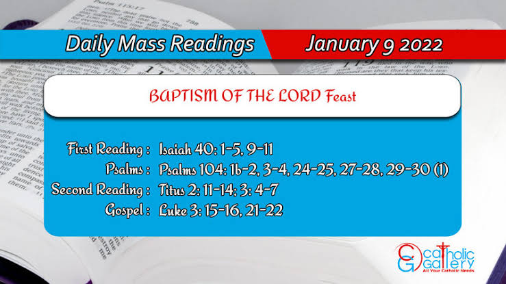 Catholic Daily Mass Readings 9 January 2022 | Sunday