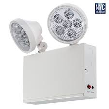 Dual Head Nyc Emergency Light With Battery Backup Adjustable Light Heads Super Bright Leds