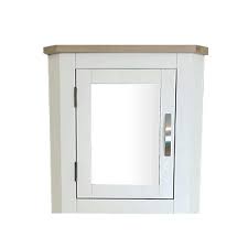 Mirrored Bathroom Corner Cabinet White