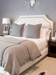 grey wall cream bed bedroom makeover