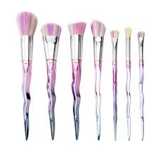 7pcs unicorn pink diamond twist makeup brush set foundation eye face brushes kit