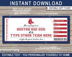 boston red sox game ticket gift voucher