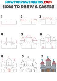 how to draw a castle easy drawing