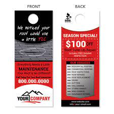 From using debit/credit cards for transaction to. Roof Repair Door Hanger Designed Printed Free Shipping Footbridge Marketing