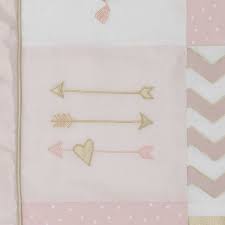 lambs ivy baby love pink gold heart 4