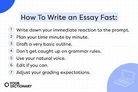 how to write an essay fast writing