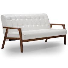 Target / furniture / white tufted sofa (272). Maddie Home Hayden Mid Century Modern Faux Leather Tufted Sofa In White Mh 5166 1707019
