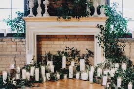 wedding fireplace mantel decorations