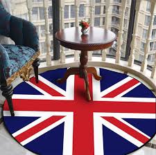 uk british flag print round carpet for