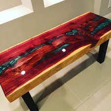 Rustic guitar shaped tables cedar and cherry wood 2 pc set. Live Edge Aromatic Red Cedar Coffee Table
