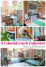 A Colorful Screened In Porch Makeover