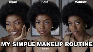 dark skin makeup routine 4c afro hair