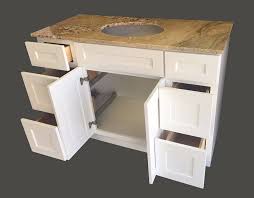 Under mount full extension soft close drawer glides. New White Shaker Single Sink Bathroom Vanity Base Cabinet 48 W X 21 D V4821dlr