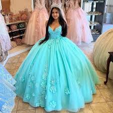 turquoise pink dress for quinceanera