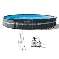 intex 24 x 52 ultra xtr frame round swimming pool set with sand