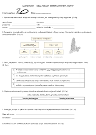 Edited - Karta pracy - wirusy, bakterie, protisty i grzyby - Pobierz pdf z  Docer.pl