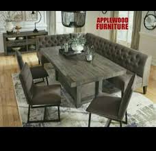 Grey Dining Table With Sofa Set