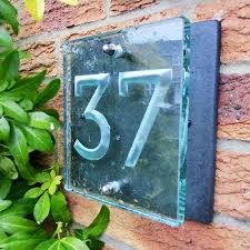 Buy A Small Glass House Number Sign