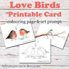 love birds free printable card