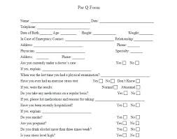 Questionnaire Format Health Template Word 9 Personal
