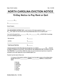 north carolina eviction notice form