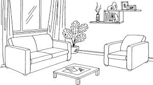 coloring pages how to draw living room