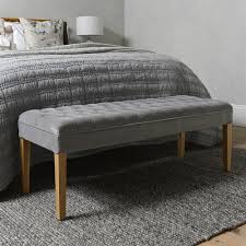 Bed Bench Grey Linen