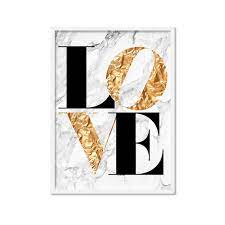 Iconic Love Typography Print Gold Look