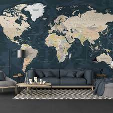 World Map Wallpaper Murals For Walls