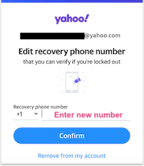 phone number in yahoo mail