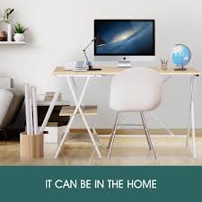 From rustic wood to glossy white, there's a desk for every style, purpose and project. Ozsale White Computer Desk Home Office Desk Gaming Workstation With X Legs And Shelves