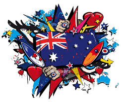 Wall Decal Graffiti Australia Flag Pop