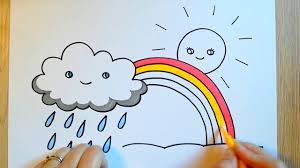 how to draw weather rainy cloud